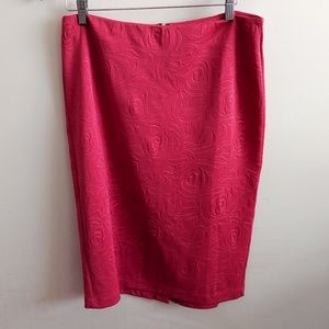 Pink Rose Pencil Skirt
